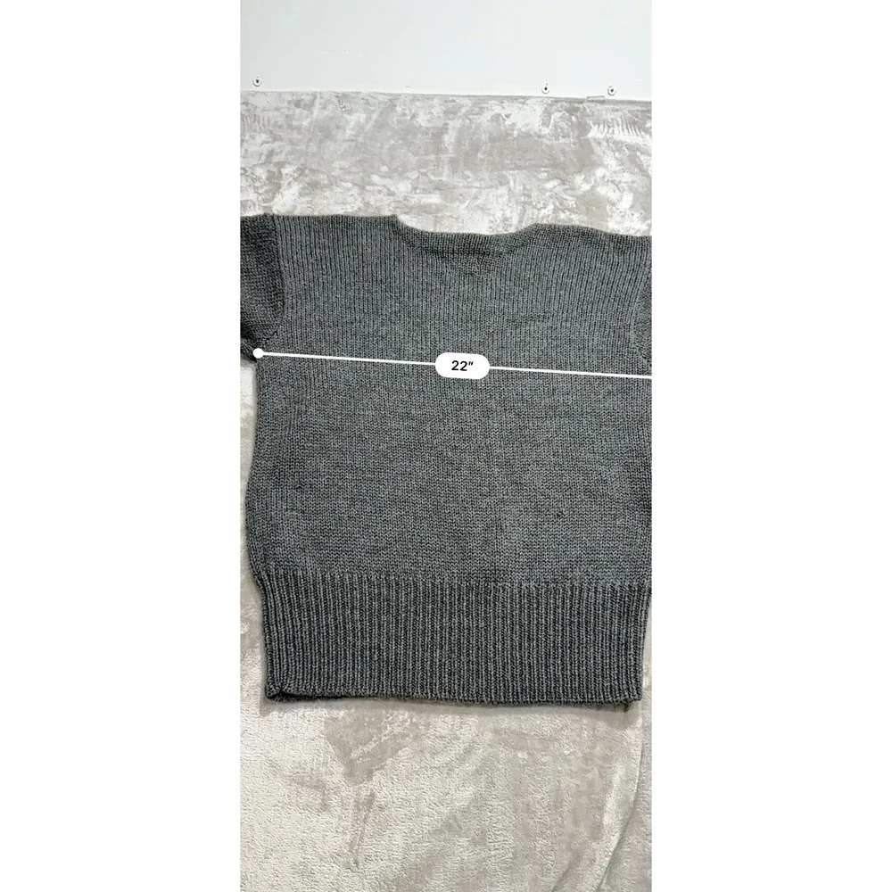 VTG 90s Polo Ralph Lauren Shaker Wool Knit Sweater Grey Heavy Men 95 Medium EUC‎